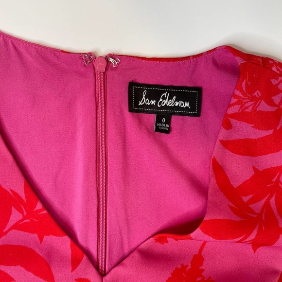 Sam Edelman Pink Mixed Floral Sleeveless Tiered Midi Dress 0 - Picture 5 of 14